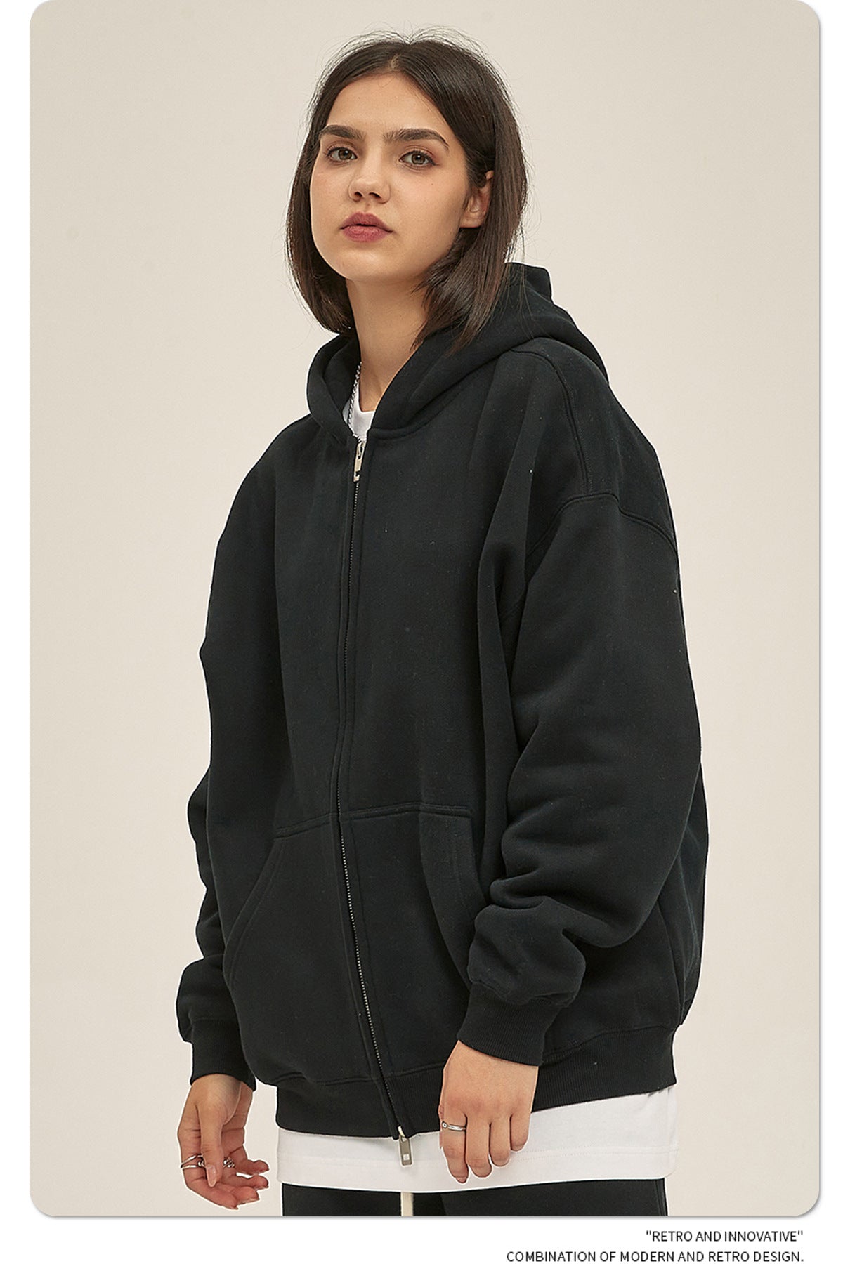 Oversize Heavyweight Zipper Hoodie & Heavyweight Sweatpants Setup WN6640