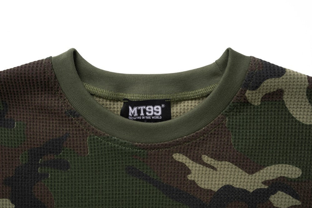 Camouflage Letter Graphic Long Sleeve T-Shirt WN27960