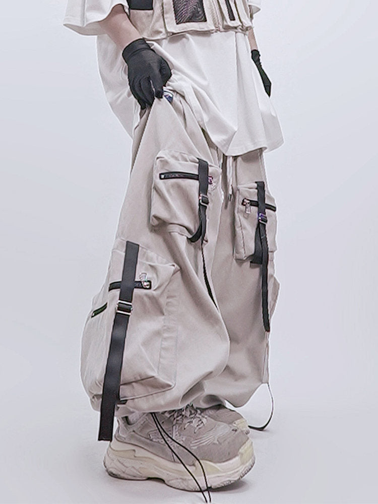 Multi Pocket Wide Leg Cargo Pants WN23990