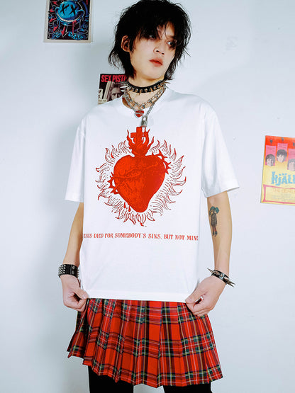 Graphic Print Oversize Drop Shoulder Short Sleeve T-Shirt WN15913