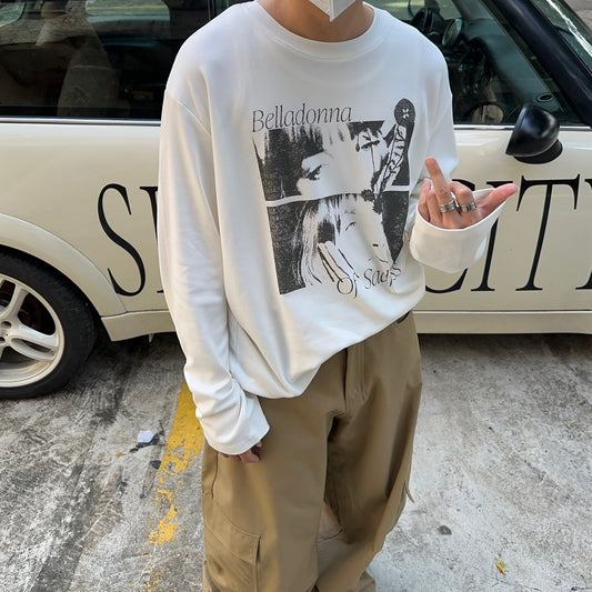Graphic Print Oversize Long Sleeve T-Shirt WN24362