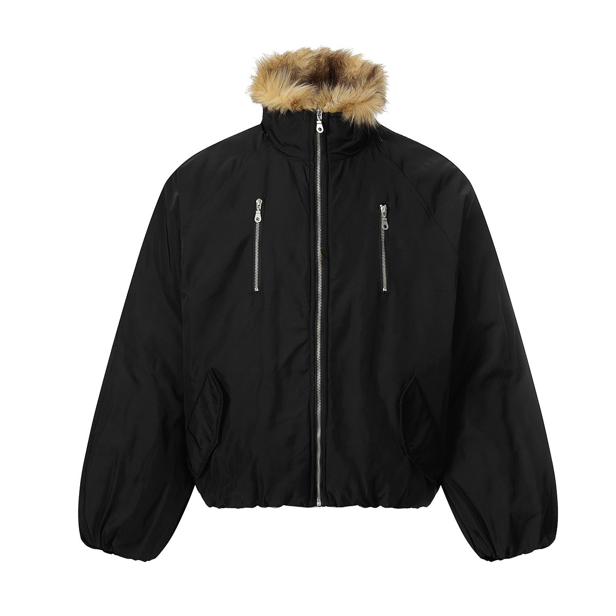 Fake Fur Collar Zipper Puffer Jacket  WN21870