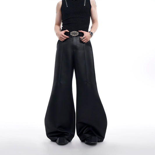 PU Leather Wide-Leg Flare Pants WN10186