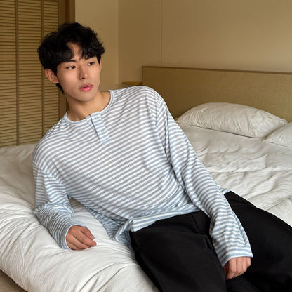 Border Button Long Sleeve T-Shirt WN24936