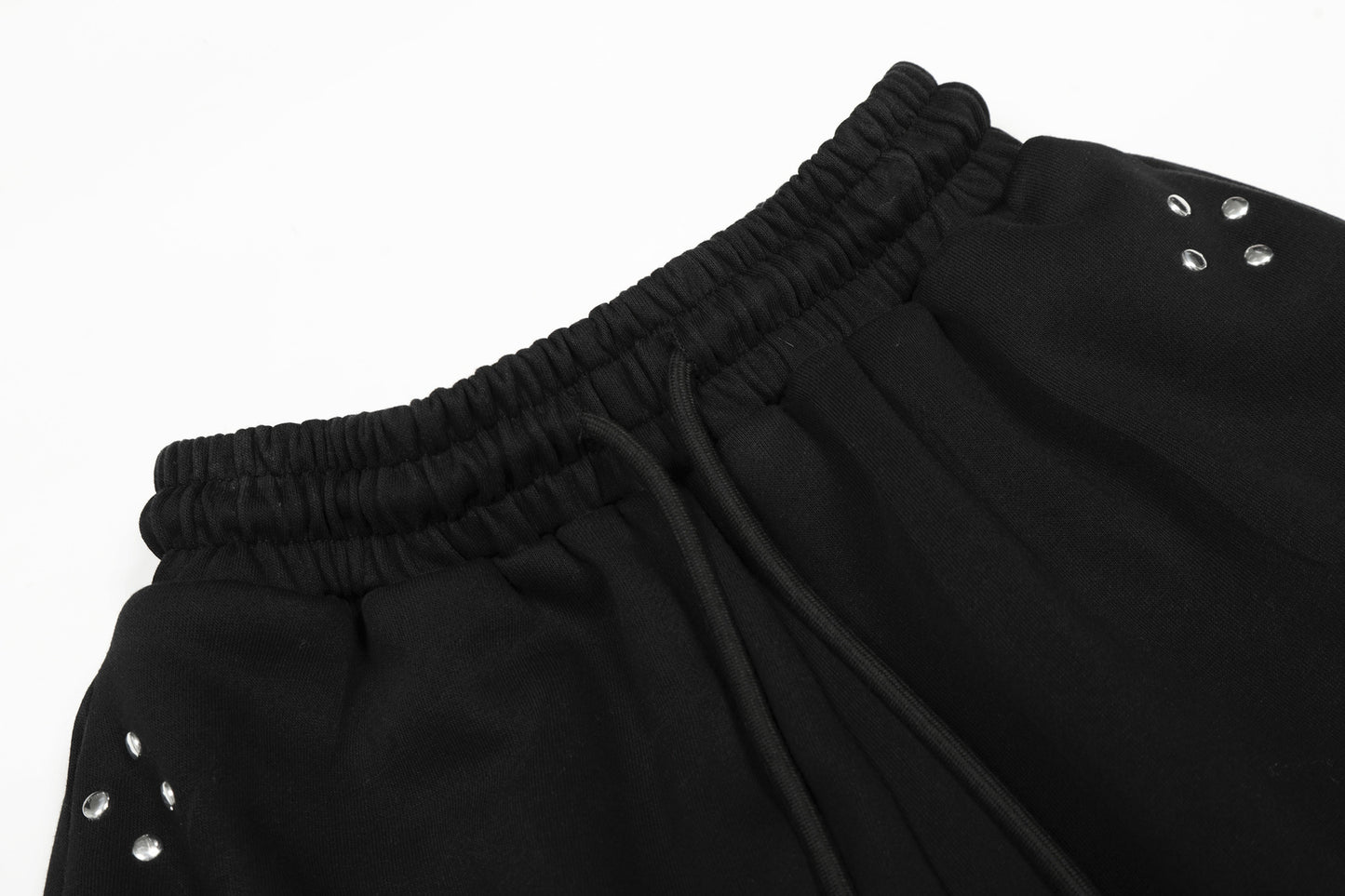 Washed Studs Number Print Wide Leg Pants WN25536