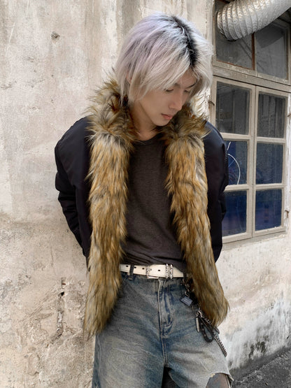 Fake Fur-Collar Glossy Padded Jacket WN22175