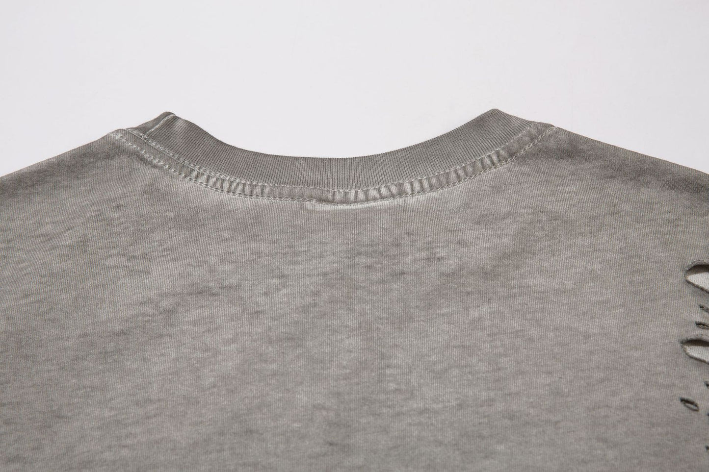 Heavyweight Washed Damage Short Sleeve T-Shirt WN16108