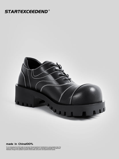 Thick Sole Round Toe Leather Shoes WN6814