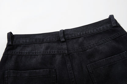Washed Tribal Fade Wide Leg Denim Jeans WN25450