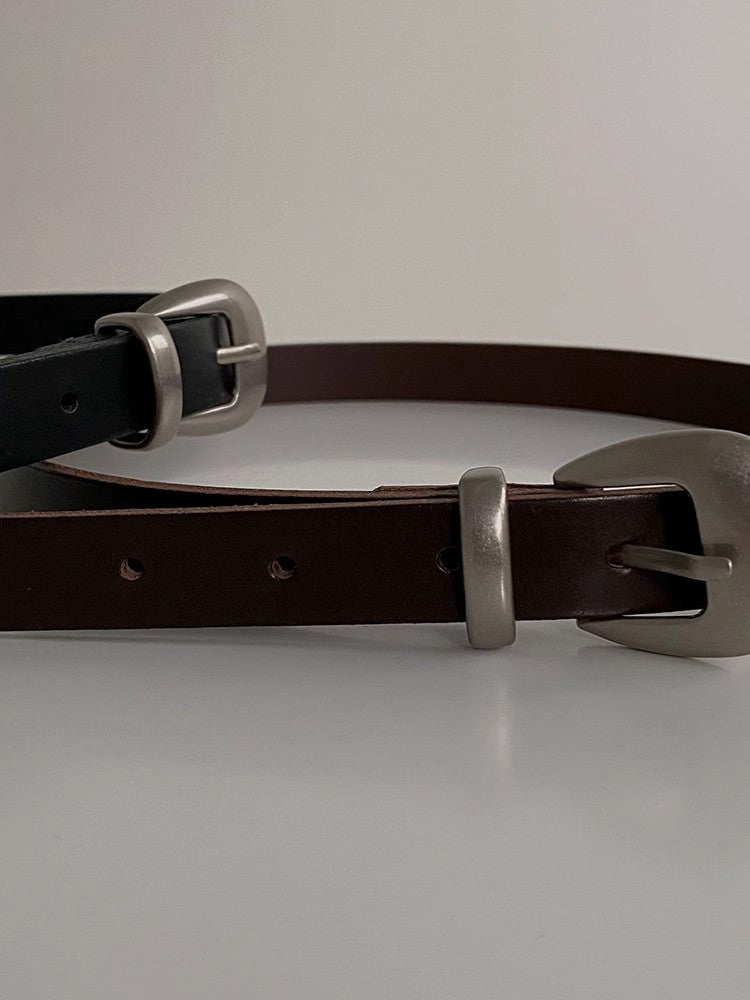 Simple Silver Metal Buckle Belt WN6707