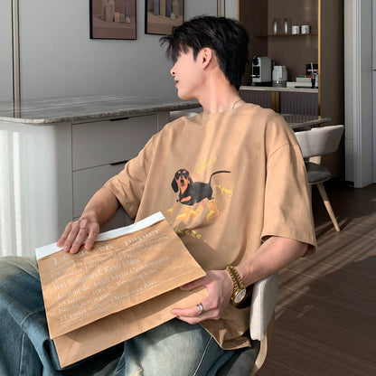 Dog Print Short Sleeve T-Shirt WN20435