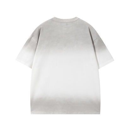 Gradient Paint Letter Short Sleeve T-Shirt WN26957