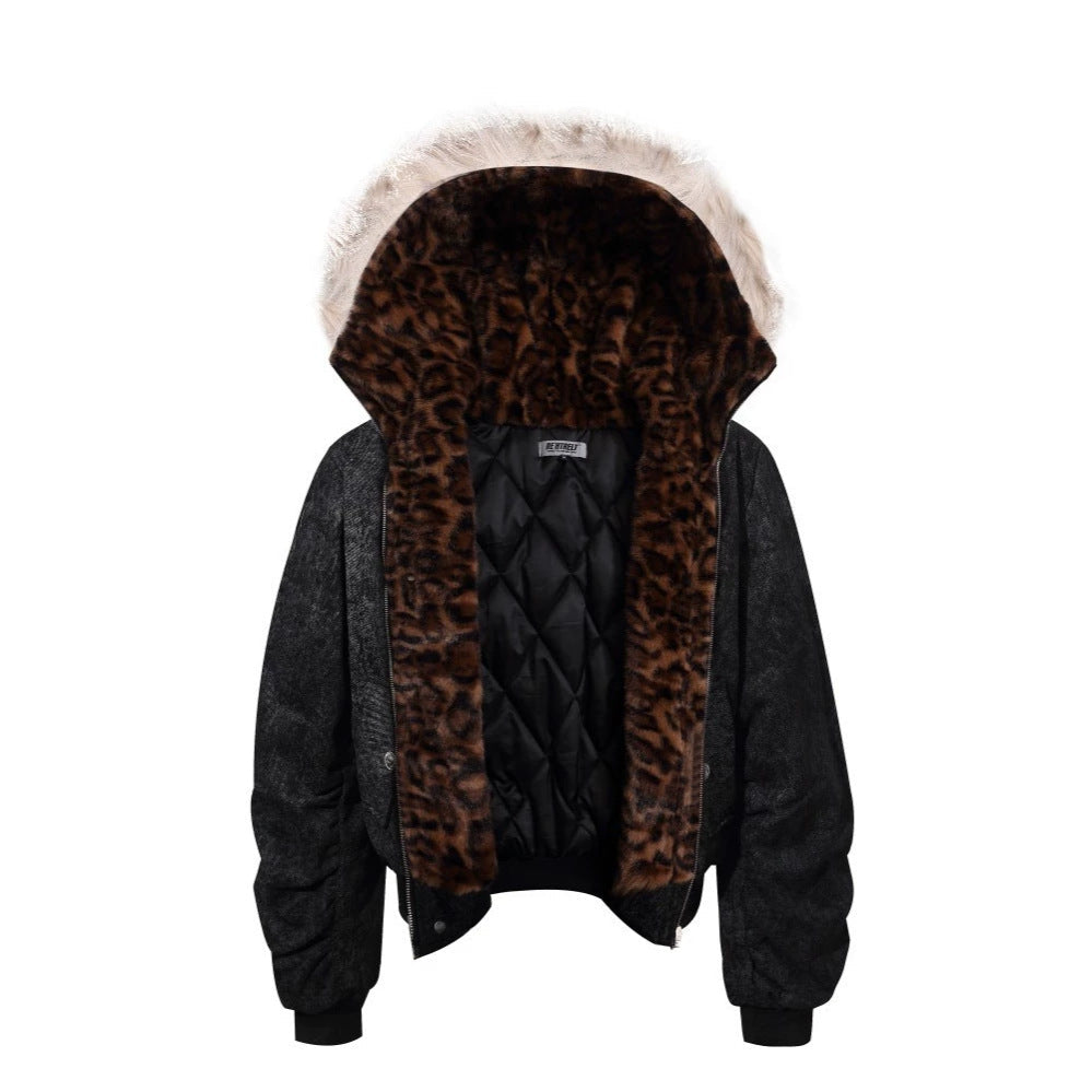 Detachable Fake Fur Hooded Puffer Jacket WN28069