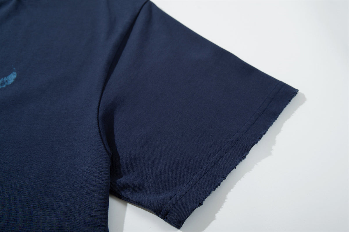 Washed Raw Hem Oversize Short Sleeve T-Shirt WN26929