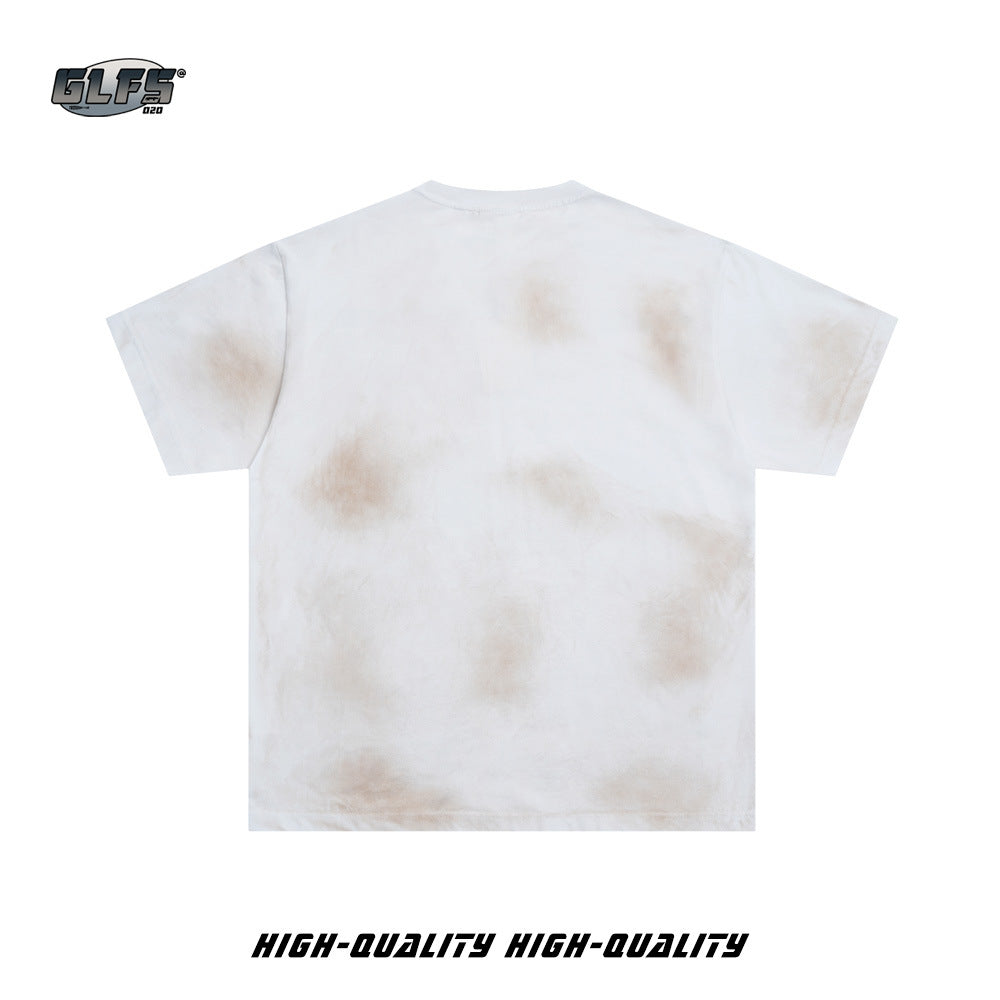 Portrait Letter Print Short Sleeve T-Shirt WN26423