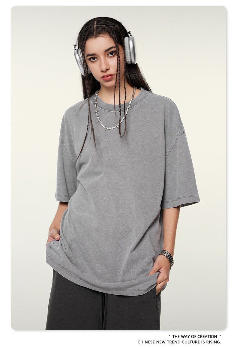 Washed Oversize Short-sleeve T-shirt WN6457