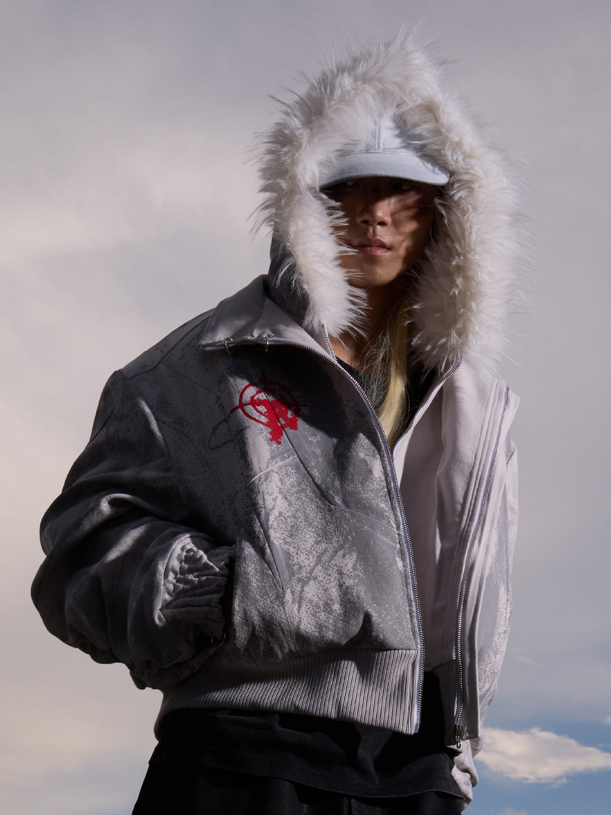 Fake Layered Oversize Hooded Puffer Jacket WN27111