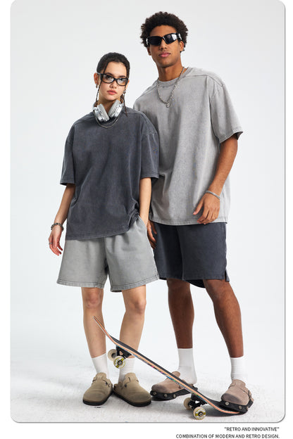 Washed Plain Oversize Short Sleeve T-Shirt WN16261