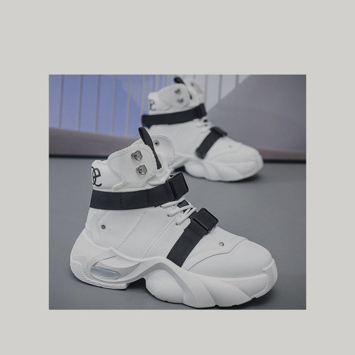High-Top Platform Buckle Strap Sneaker Boots WN23491