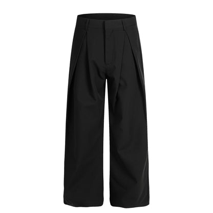 Wrinkle Curved Wide Leg Trousers WN21417