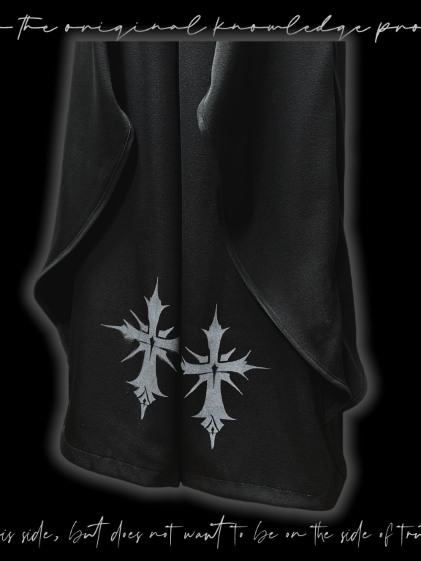 Asymmetric Layered Wide Leg Trousers & Belt & Chain WN20093