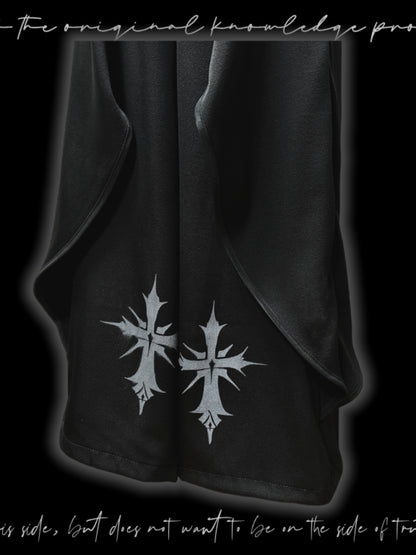 Asymmetric Layered Wide Leg Trousers & Belt & Chain WN20093