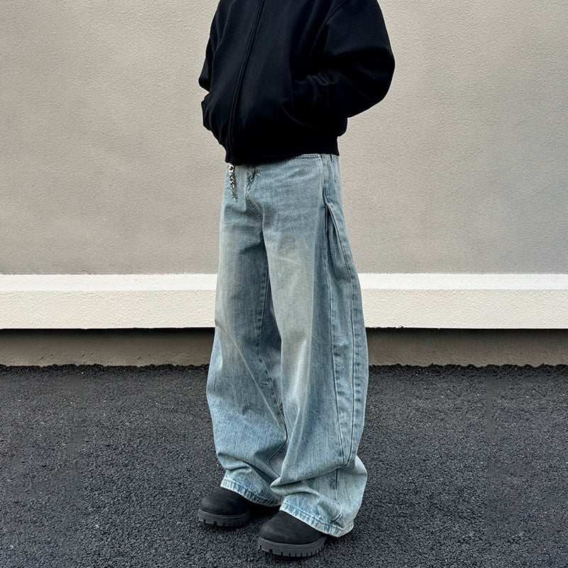 Wrinkle Wide Leg Denim Jeans WN19392