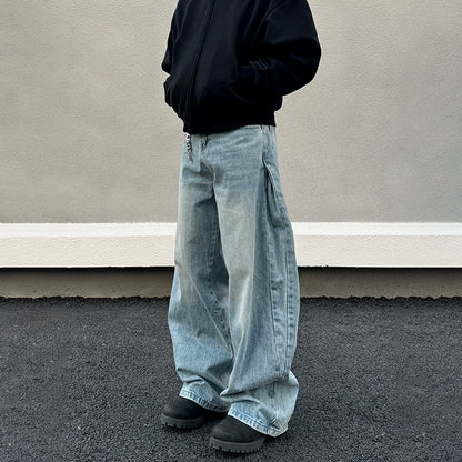 Wrinkle Wide Leg Denim Jeans WN19392