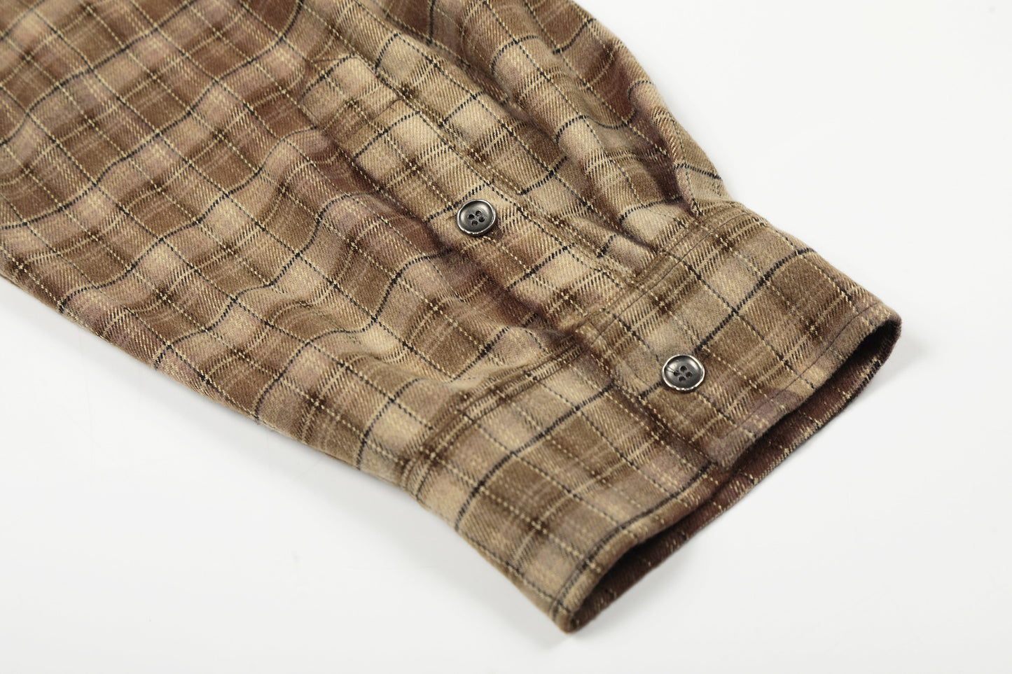 Plaid Washed Damage Long Sleeve Shirt WN25603