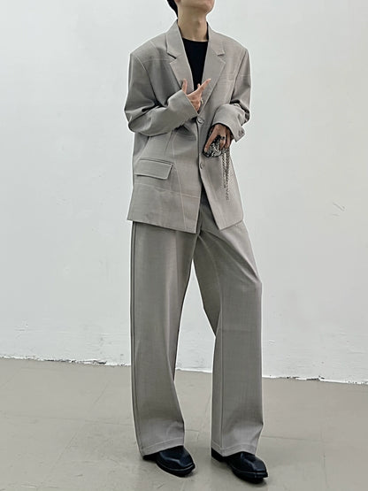 Exposed Seam Textured Tailored Jacket & Trousers Setup WN11636