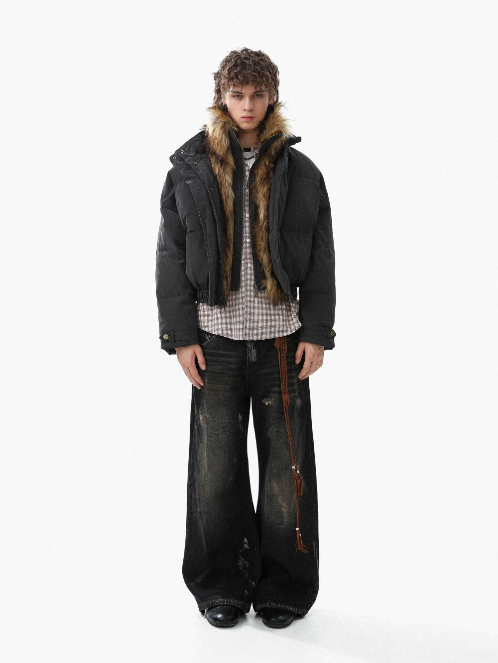 Fake Fur Trim Fake Layered Oversize Puffer Jacket WN27933