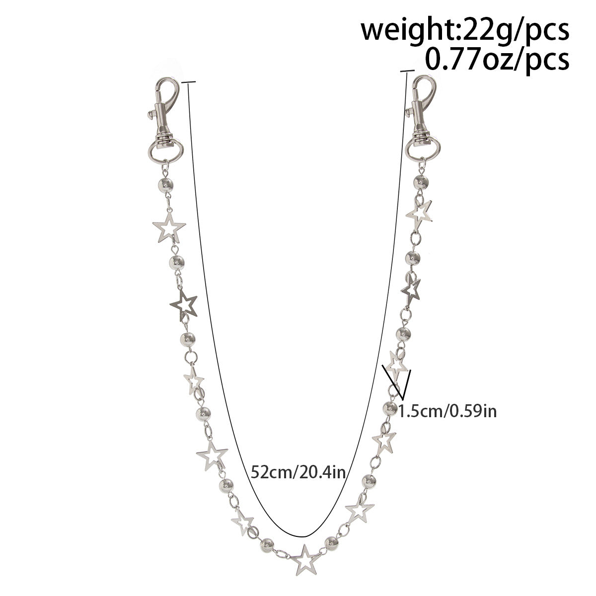 Pentagram Beads Pants Chain WN21077