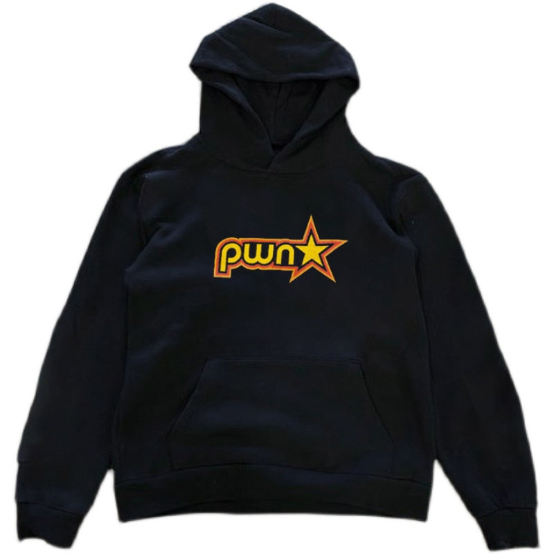 Oversize Graphic Print Pullover Hoodie WN16430