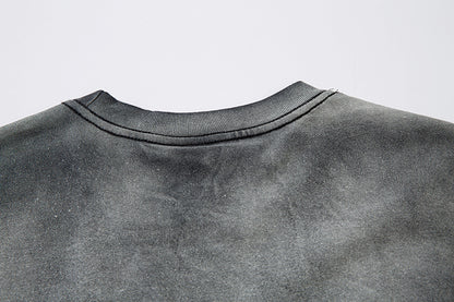 Gradient Damage Design Oversize Long Sleeve T-Shirt WN11129