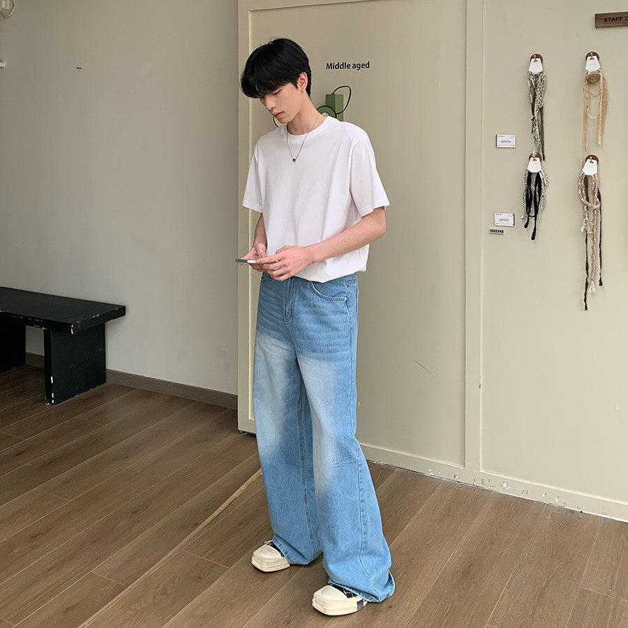Gradient Washed Wide Leg Denim Jeans WN24985