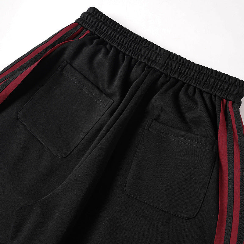 Stripe Embroidery Wide Leg Sweatpants WN28065