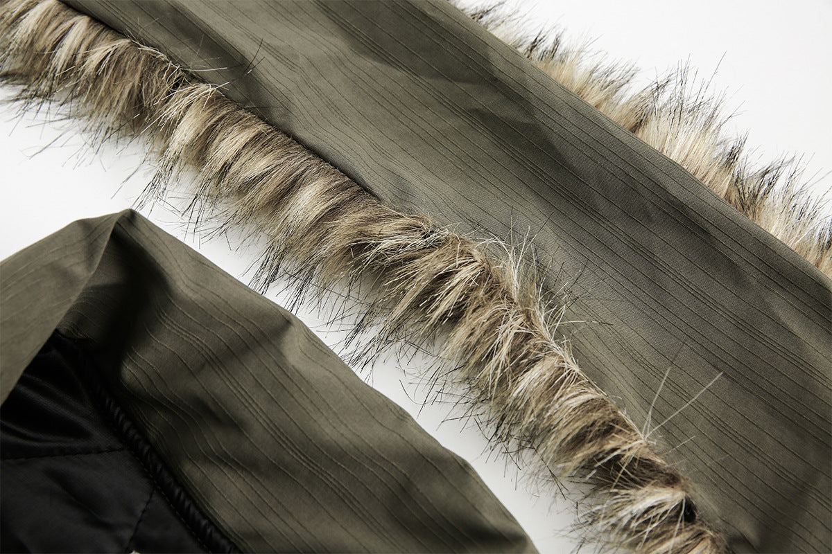 Detachable Fur Collar Flight Jacket WN12705