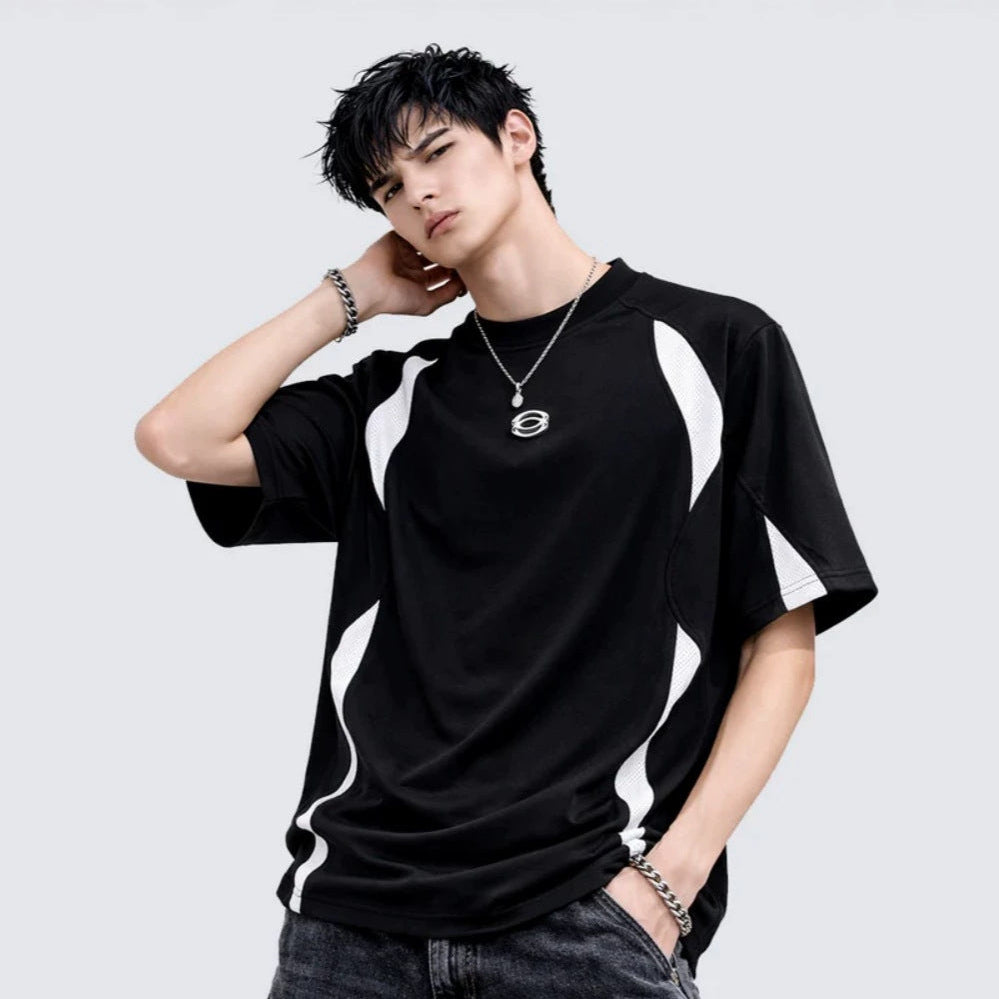Contrast Panel Raglan Short Sleeve T-Shirt WN28077
