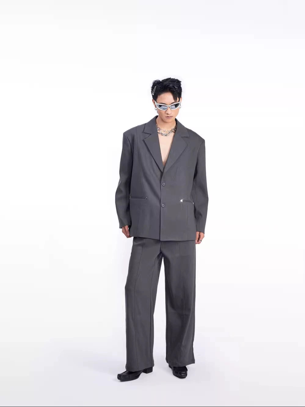 Oversize Tailored Jacket & Tuck-in Trousers Setup WN9232