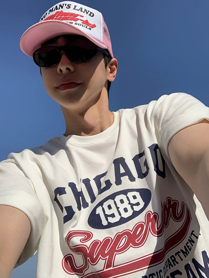 Letter Print Oversize Short Sleeve T-Shirt WN20252