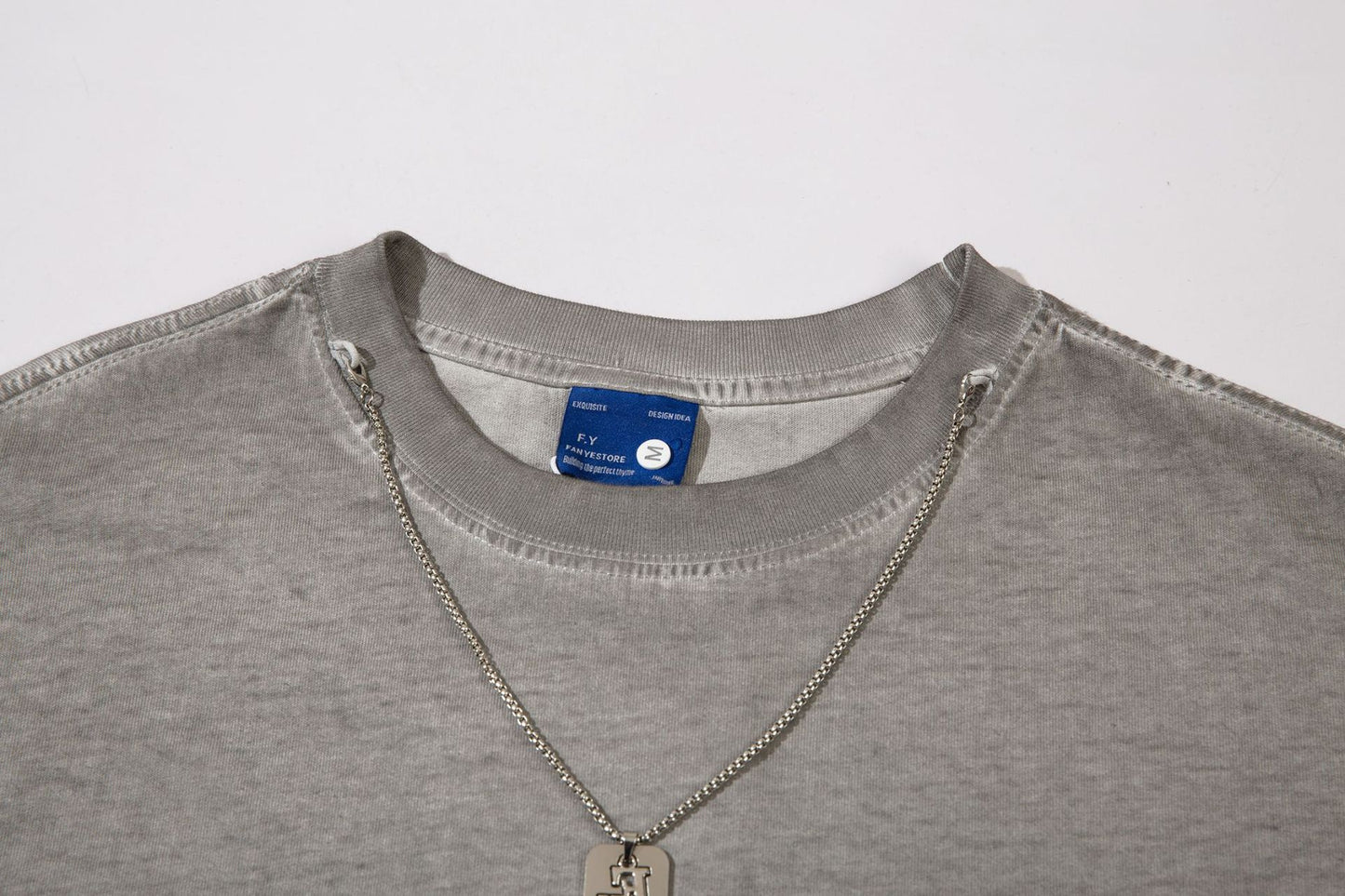 Heavyweight Washed Damage Short Sleeve T-Shirt WN16108