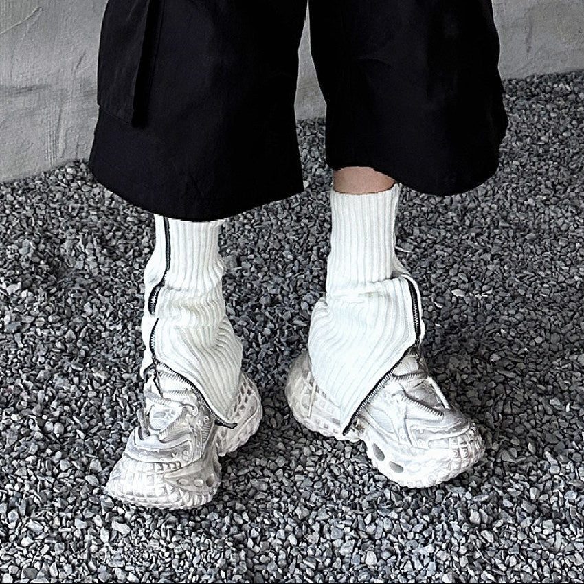 Zipper Ribbed Socks WN25081