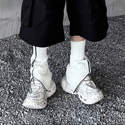 Zipper Ribbed Socks WN25081