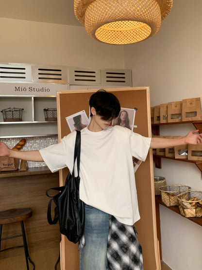 White Basic Short Sleeve T-Shirt WN19745