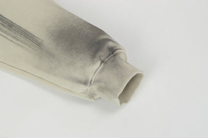 Spray Paint Wash Raw Edge Pullover Hoodie WN25713