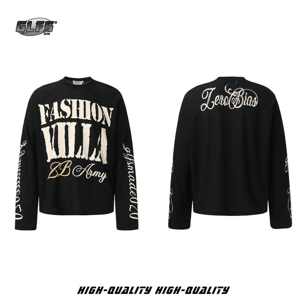 Letter Print Graphic Long Sleeve T-Shirt WN26510