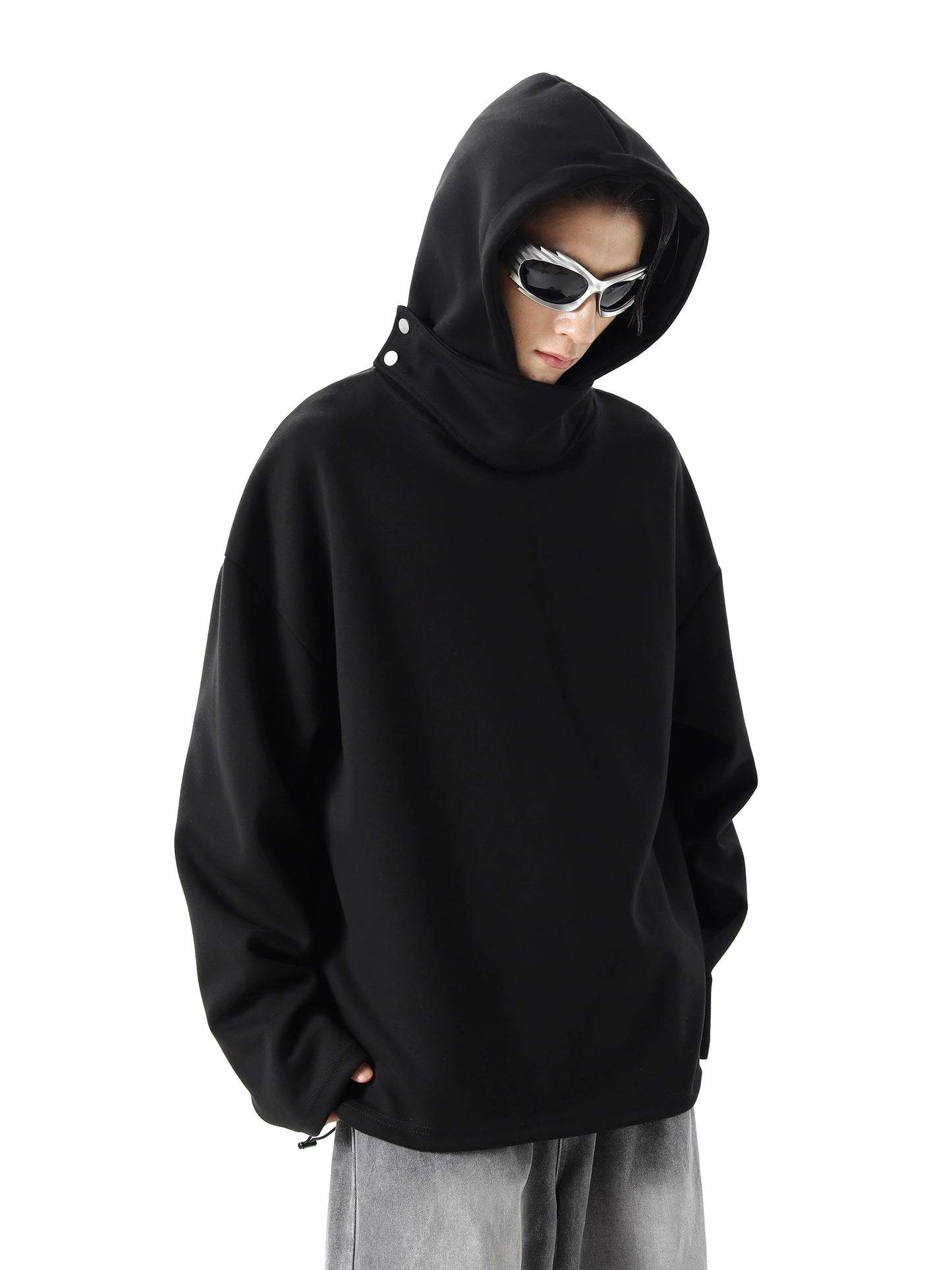 Stand-Neck Pullover Hoodie WN10436