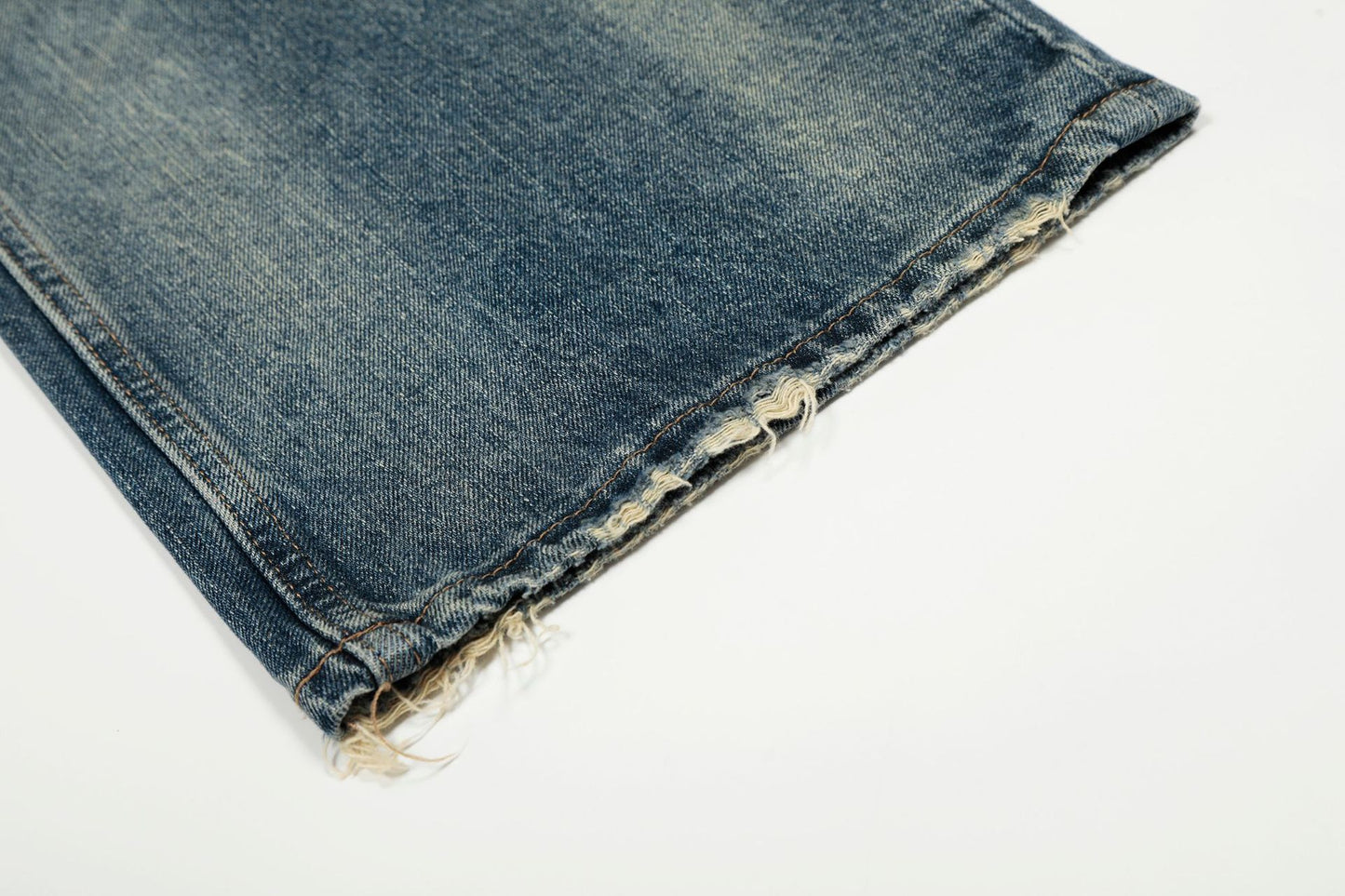 Whisker Damage Wide Leg Denim Jeans WN25973