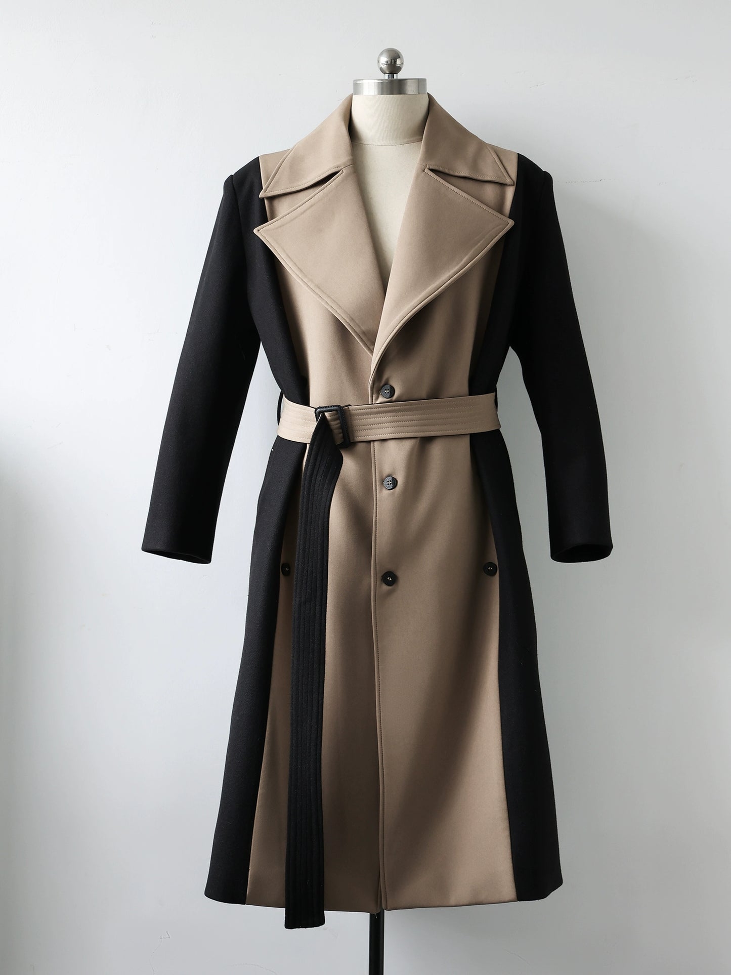 Bicolor Double-Breasted Trench Coat WN11849