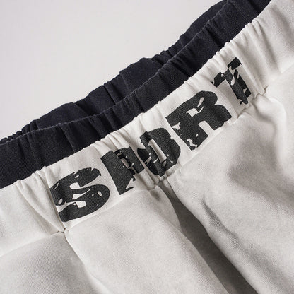 Letter Print Washed Wide Leg Sweatpants WN27927